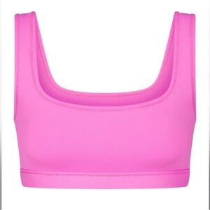 NWT SKIMS SWIM TANK BIKINI TOP TAFFY PINK SIZE XXS